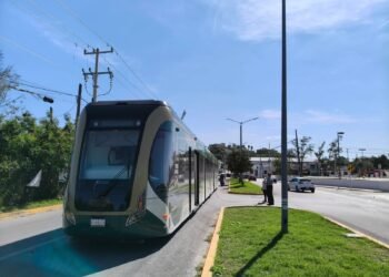 Tren Ligero queda varado por cables colapsados en avenida Dársena