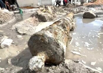 En obra de pavimentación hallan cañón antipiratas en Ciudad del Carmen; data de la época colonial
