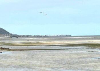 Se retira el mar en el malecón campechano, como consecuencia del frente frío