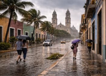 Lluvias fuertes y rachas intensas pegan en la costa campechana