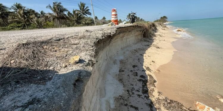 El mar devora carretera; esto sabemos del estado de la vía Playa Sabancuy-La Playita