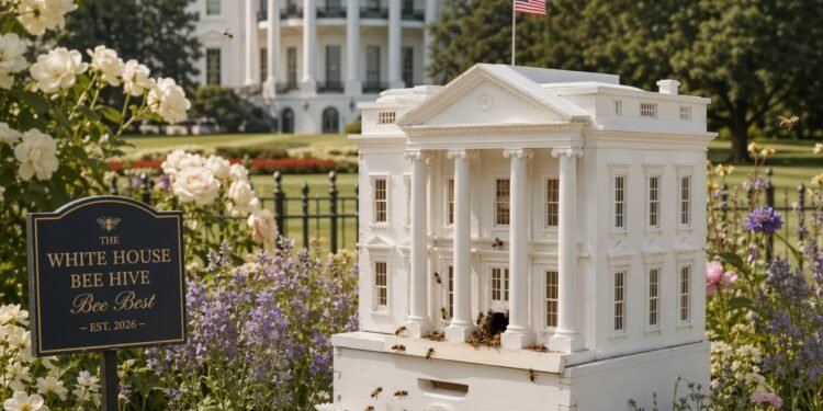 ¿Una réplica de la Casa Blanca para abejas? Sí. Melania Trump instala nueva colmena