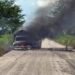 ¿Qué ocurrió en la carretera a El Naranjo? Pipa de gas quedó destruida por el fuego