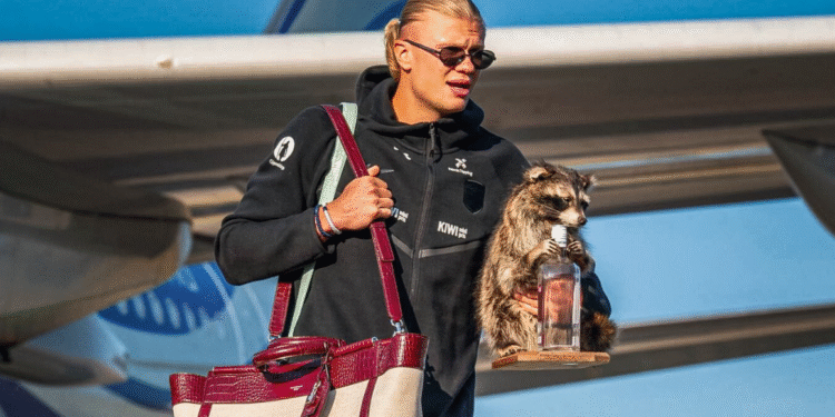 ¿Un mapache como equipaje? Haaland sorprende al regresar a Noruega