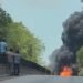 ¡Explosión en la autopista! Estalla pipa y desata caos en la Campeche-Champotón