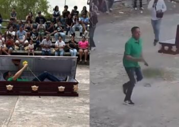 ¿Votos o “aura”? Político del Verde sorprende al salir de un ataúd