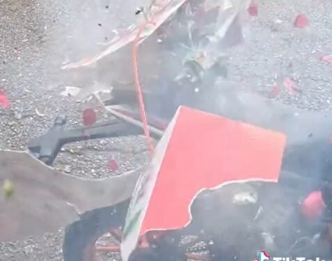 ¡De milagro se salvó! Ramo de flores explota frente a repartidor en Edomex