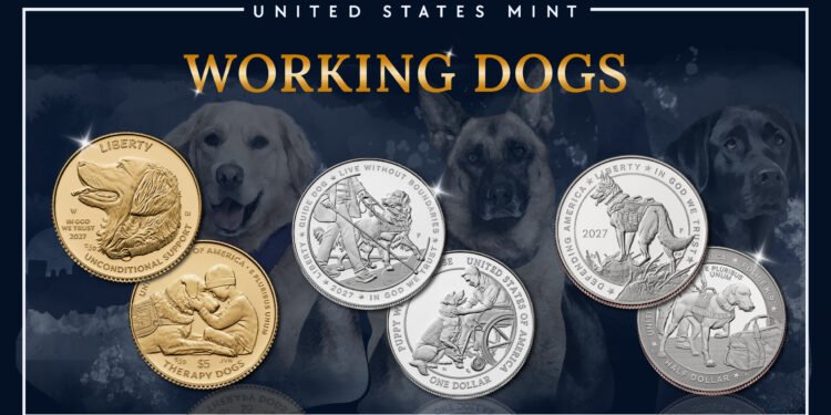 ¿Perros en las monedas? Así será el homenaje de Estados Unidos para 2027